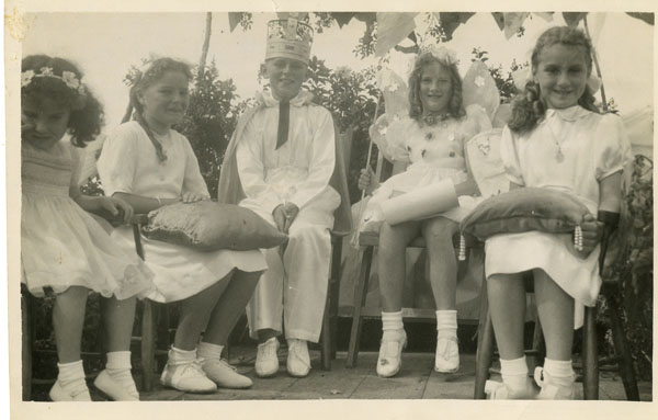 Copy of a photograph of a person at Llangwm Carnival Pembrokeshire 1939